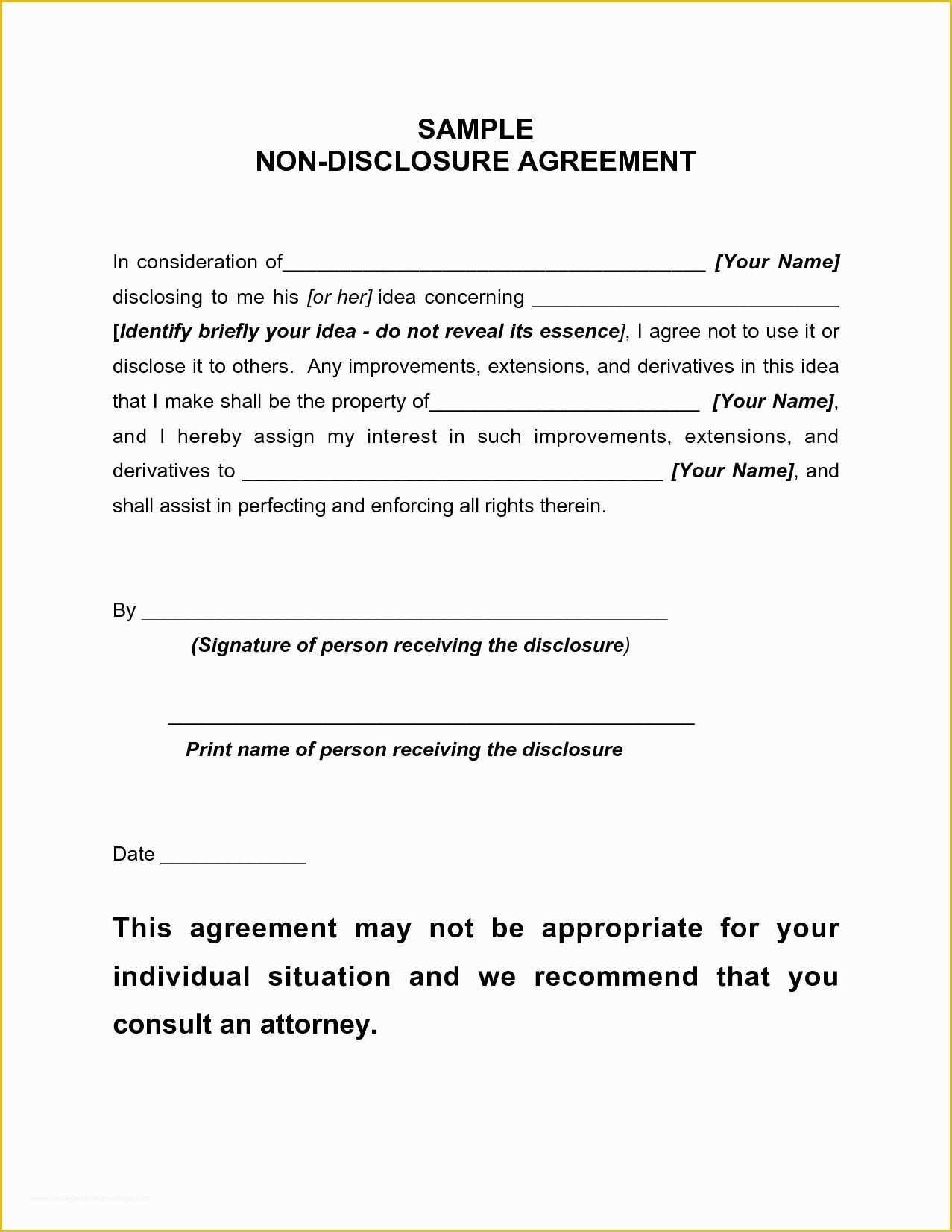 Free Non Disclosure Agreement Template California Of Basic Non Disclosure Agreement – Emmamcintyrephotography
