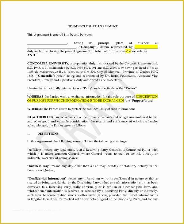 Free Non Disclosure Agreement Template California Of Celebrity Confidentiality Agreement – 7 Free Word Pdf
