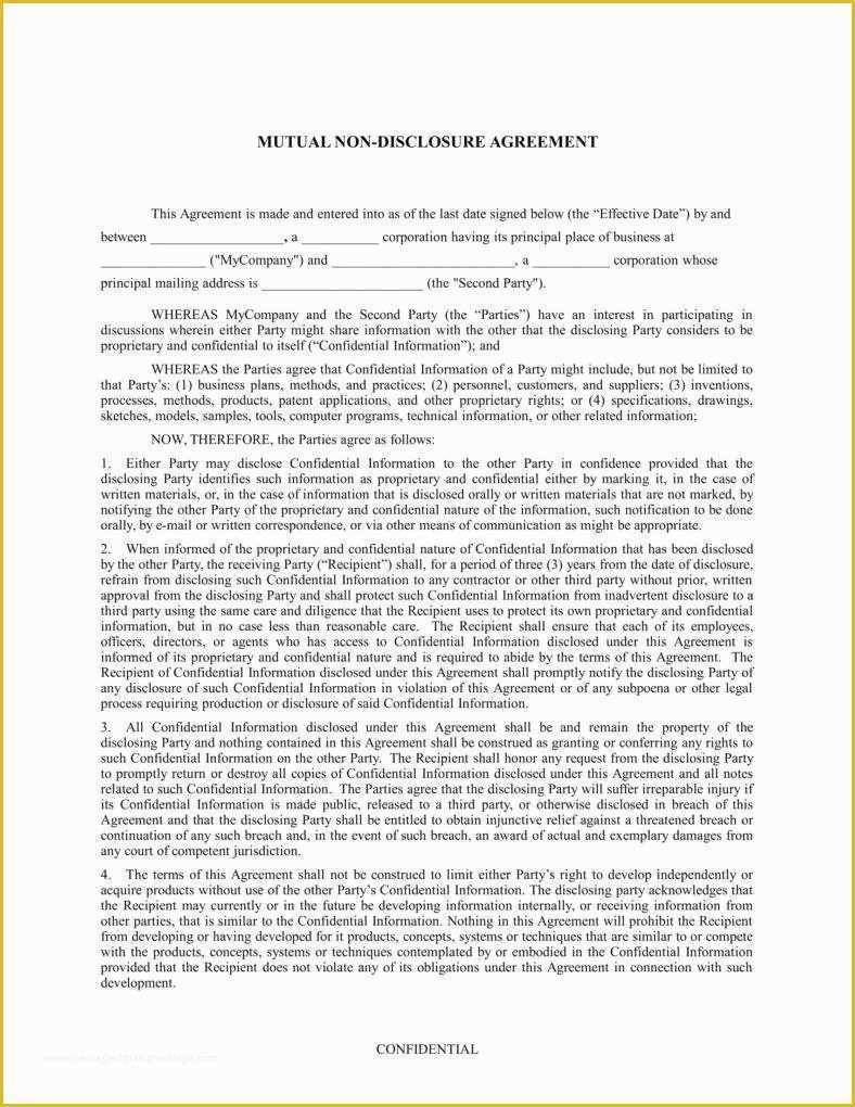 Free Non Disclosure Agreement Template California Of Non Disclosure Agreement Keeping the Pany S Trade
