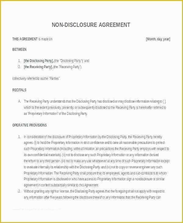 Free Non Disclosure Agreement Template California Of Secrecy Agreement Template Volunteer Non Disclosure Word