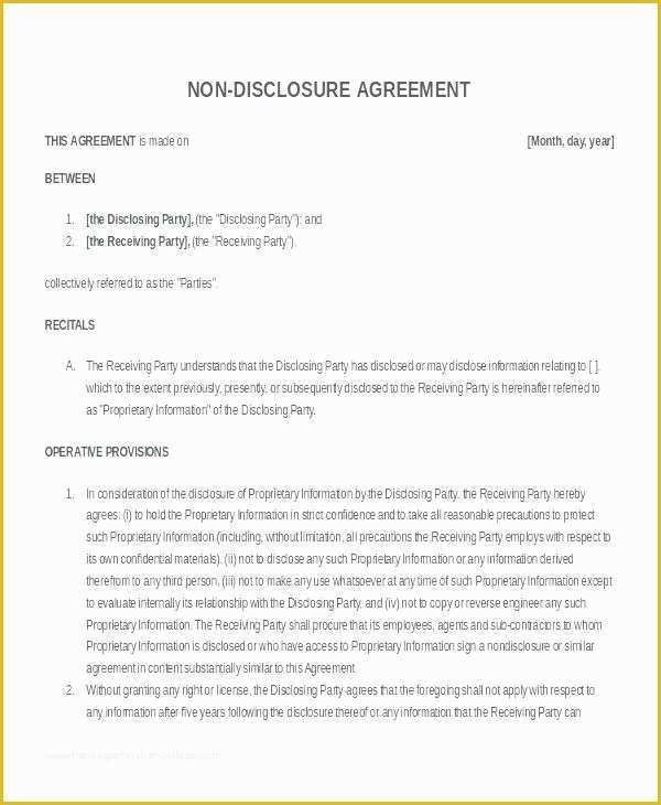 Free Non Disclosure Agreement Template California Of Secrecy Agreement Template Volunteer Non Disclosure Word