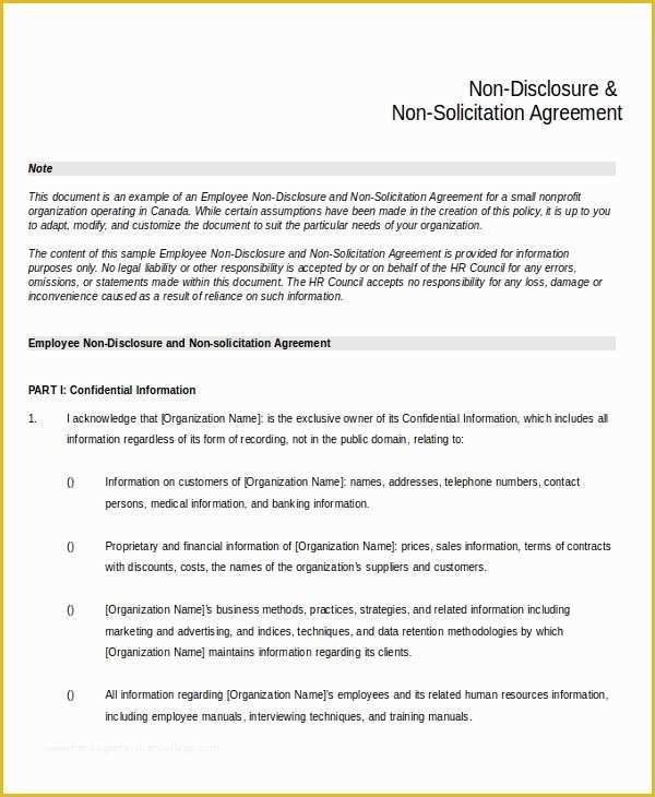 Free Non Disclosure Agreement Template California Of Simple Non Disclosure Agreement form – 13 Free Word Pdf