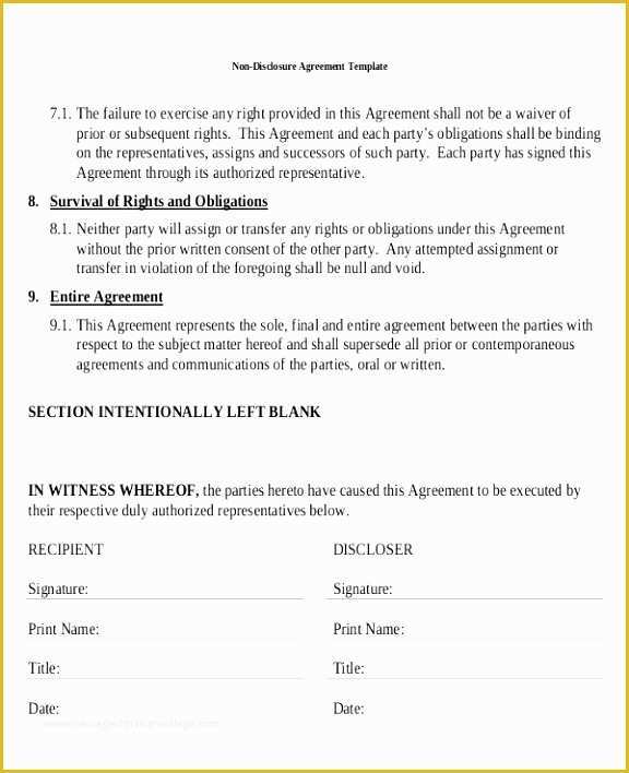 Free Non Disclosure Agreement Template Of 12 Non Disclosure Agreement Template Canada Rreiw