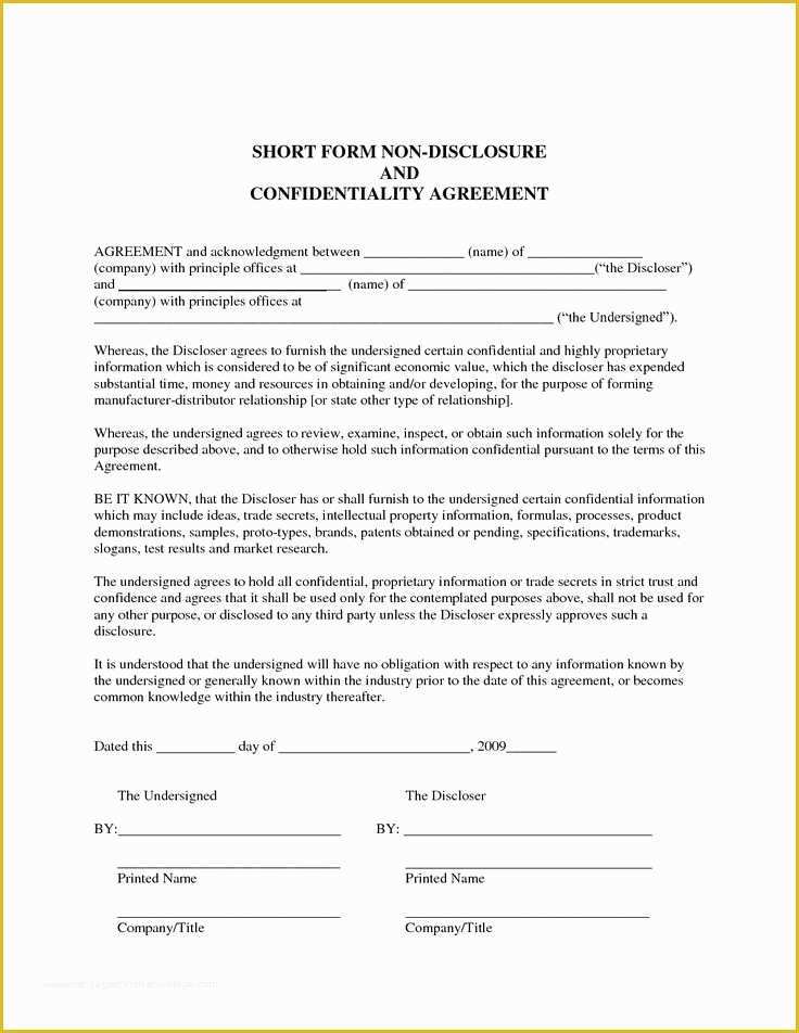 Free Non Disclosure Agreement Template Of 25 Unique Non Disclosure Agreement Ideas On Pinterest