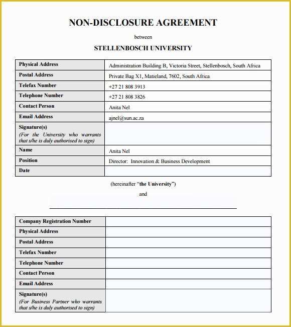 Free Non Disclosure Agreement Template Of 8 Sample Non Disclosure Agreements