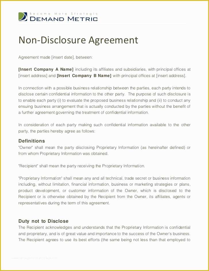 Free Non Disclosure Agreement Template Of top 5 Free Non Disclosure Agreement Templates Word