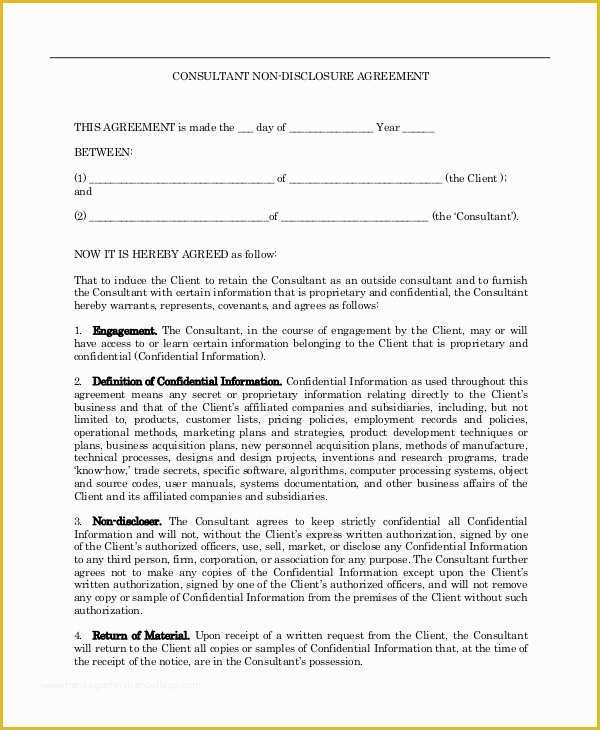 Free Non Disclosure Agreement Template Pdf Of 20 Non Disclosure Agreement Templates Doc Pdf