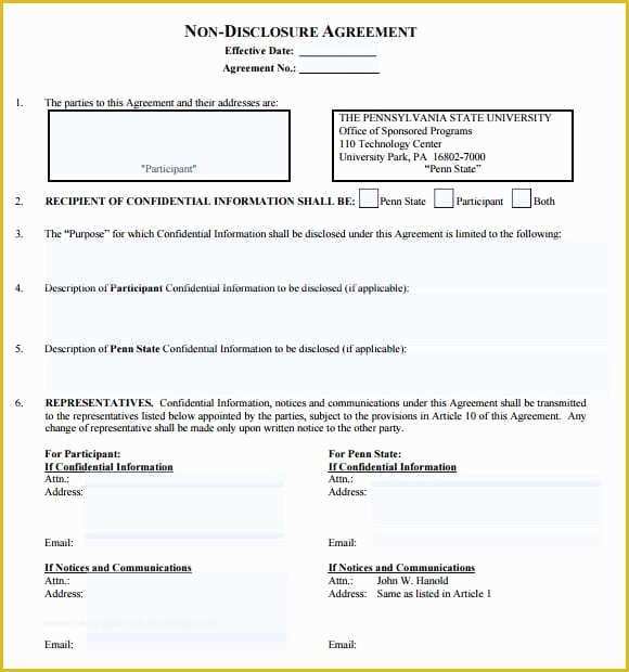 Free Non Disclosure Agreement Template Pdf Of 7 Free Non Disclosure Agreement Templates Excel Pdf formats