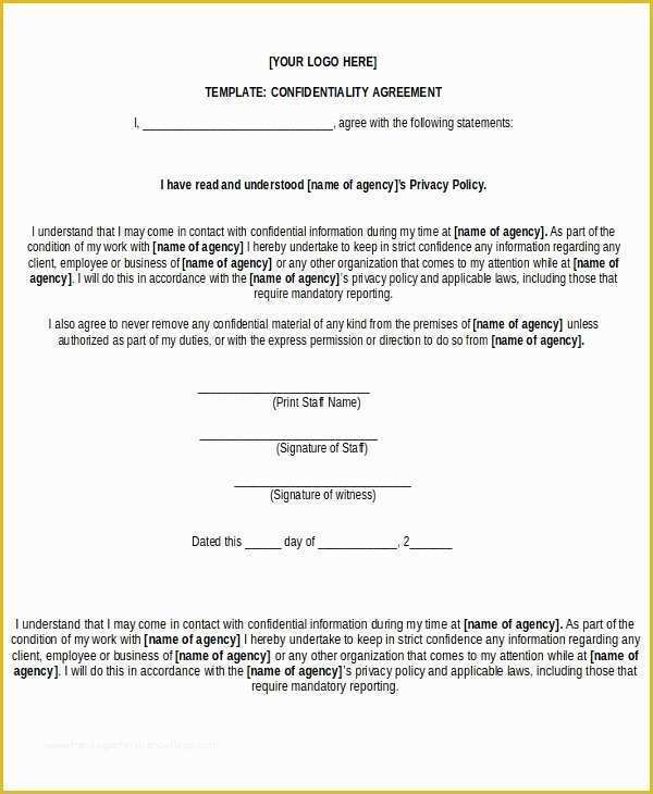 Free Non Disclosure Agreement Template Pdf Of Free Non Disclosure Agreement form – 10 Free Word Pdf