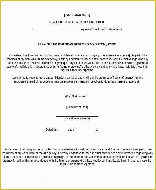 Free Non Disclosure Agreement Template Pdf Of Free Non Disclosure Agreement form – 10 Free Word Pdf