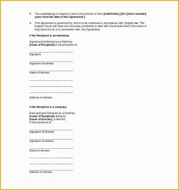 Free Non Disclosure Agreement Template Pdf Of Non Disclosure Agreement Template 19 Free Word Excel