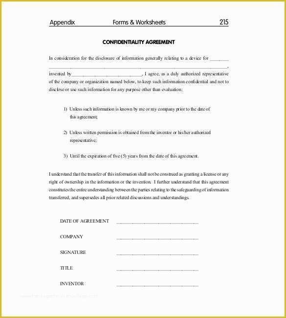 Free Non Disclosure Agreement Template Word Of 25 Confidentiality Agreement Templates Doc Pdf