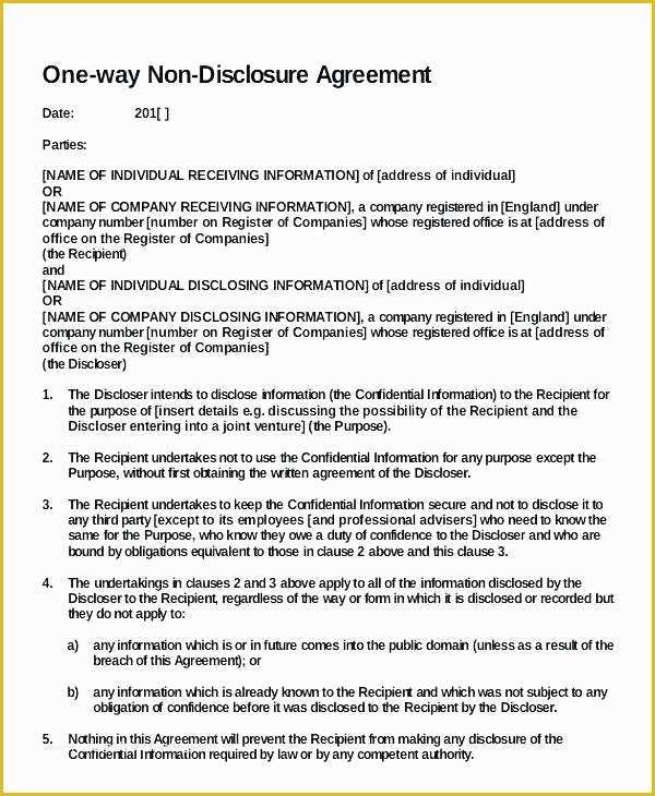Free Non Disclosure Agreement Template Word Of Confidentiality Contract Template Free Basic Non