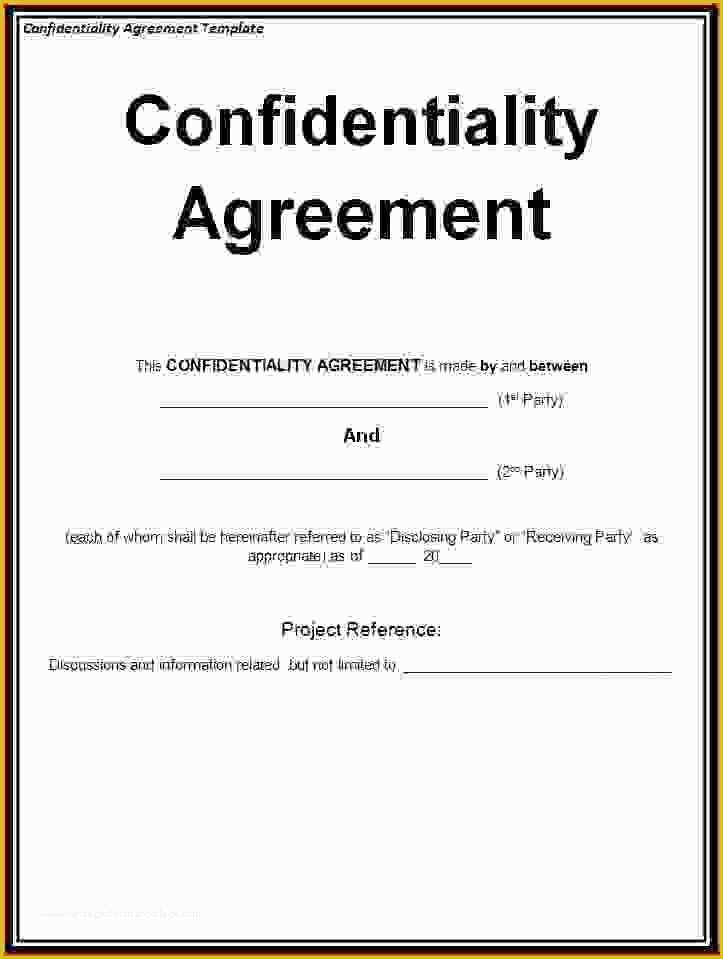 Free Non Disclosure Agreement Template Word Of Free Non Disclosure Agreement Template Word Exclusive Non
