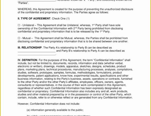 Free Non Disclosure Agreement Template Word Of Texas Non Disclosure Agreement Nda Template