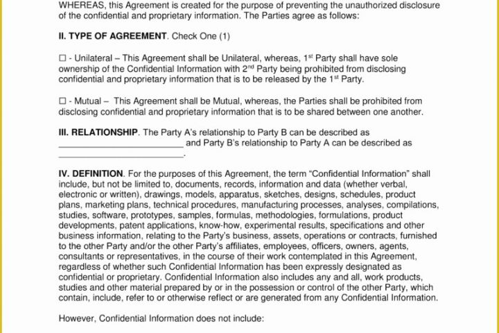 Free Non Disclosure Agreement Template Word Of Texas Non Disclosure Agreement Nda Template