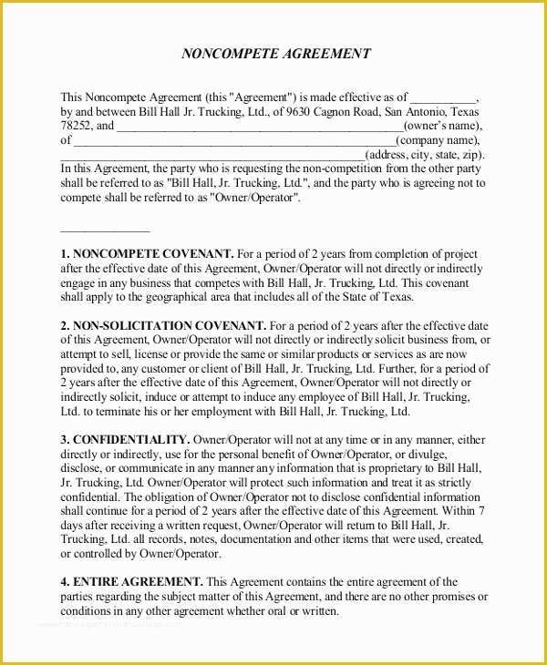 Free Non Disclosure Non Compete Agreement Template Of 16 Non Disclosure Non Pete Agreement Templates Free