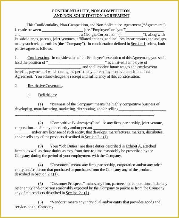 44 Free Non Disclosure Non Compete Agreement Template