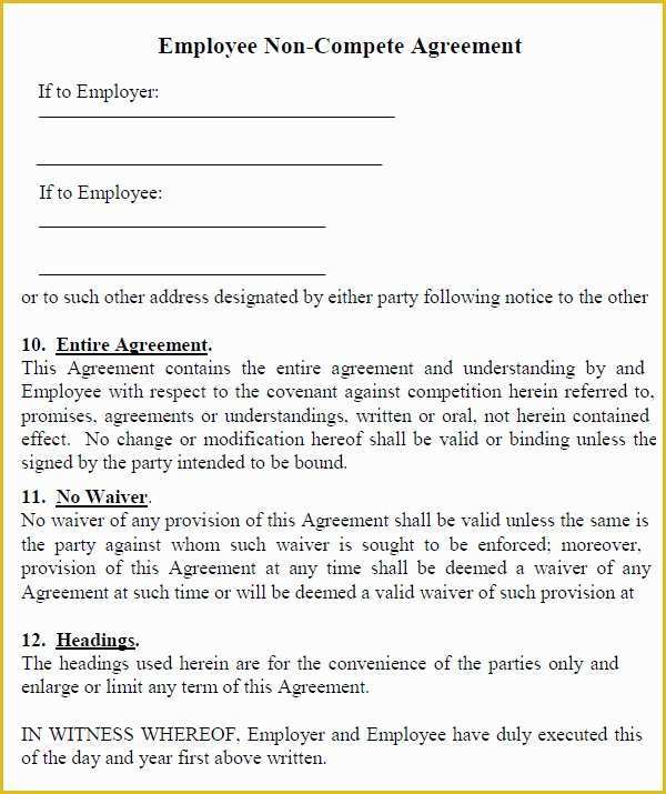 Free Non Disclosure Non Compete Agreement Template Of Non Pete Agreement 7 Free Pdf Doc Download