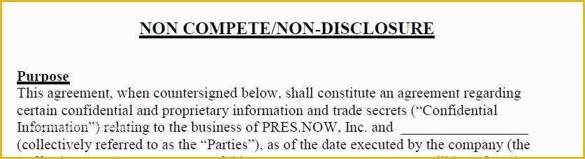 Free Non Disclosure Non Compete Agreement Template Of Non Pete V Non Disclosure Everynda