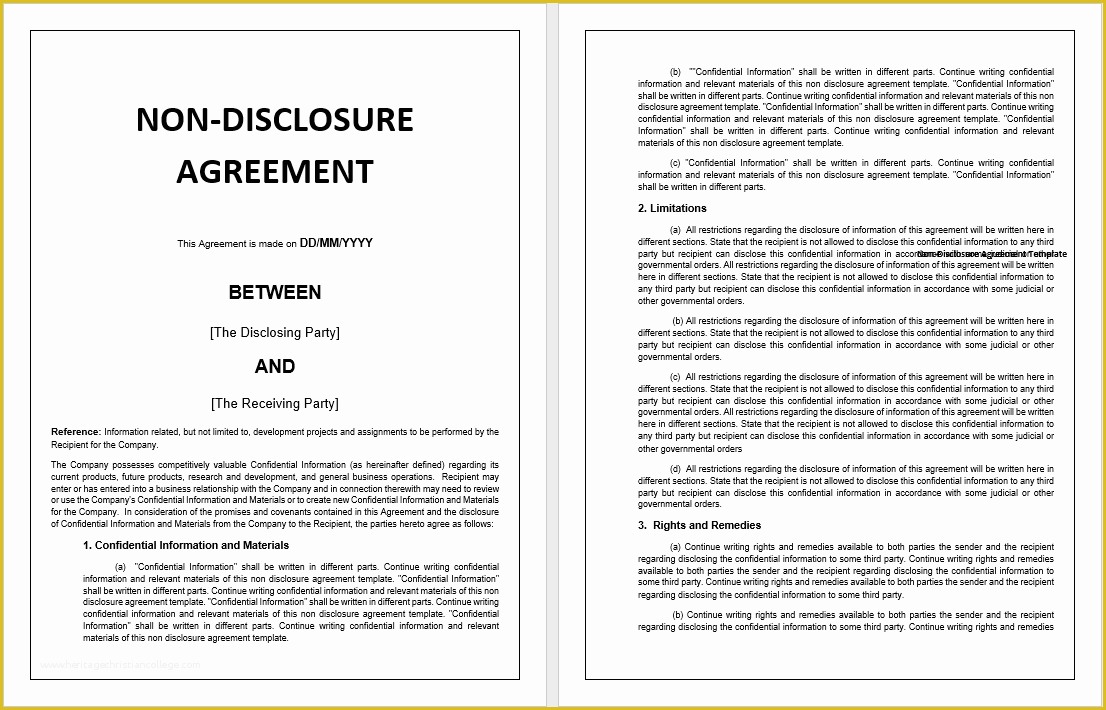 Free Non Disclosure Template Of 21 Free Employee Non Disclosure Agreement Templates