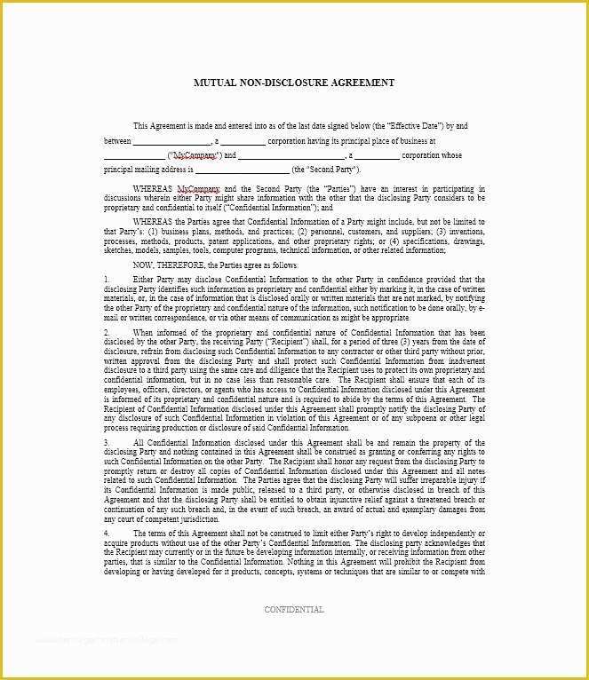 Free Non Disclosure Template Of 40 Non Disclosure Agreement Templates Samples &amp; forms