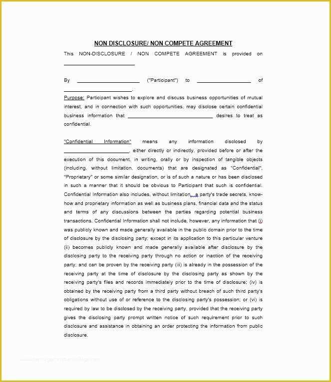 Free Non Disclosure Template Of 40 Non Disclosure Agreement Templates Samples & forms