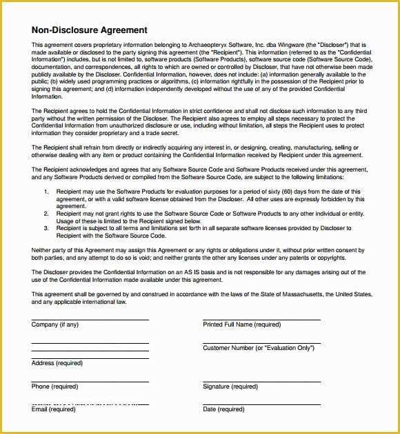 Free Non Disclosure Template Of 7 Free Non Disclosure Agreement Templates Excel Pdf formats