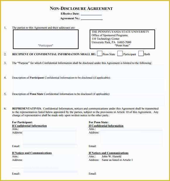 Free Non Disclosure Template Of Non Disclosure Agreement Template 8 Download Free
