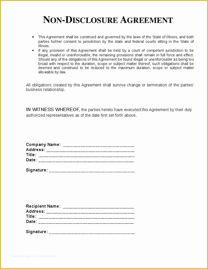 Free Non Disclosure Template Of top 5 Free Non Disclosure Agreement Templates Word