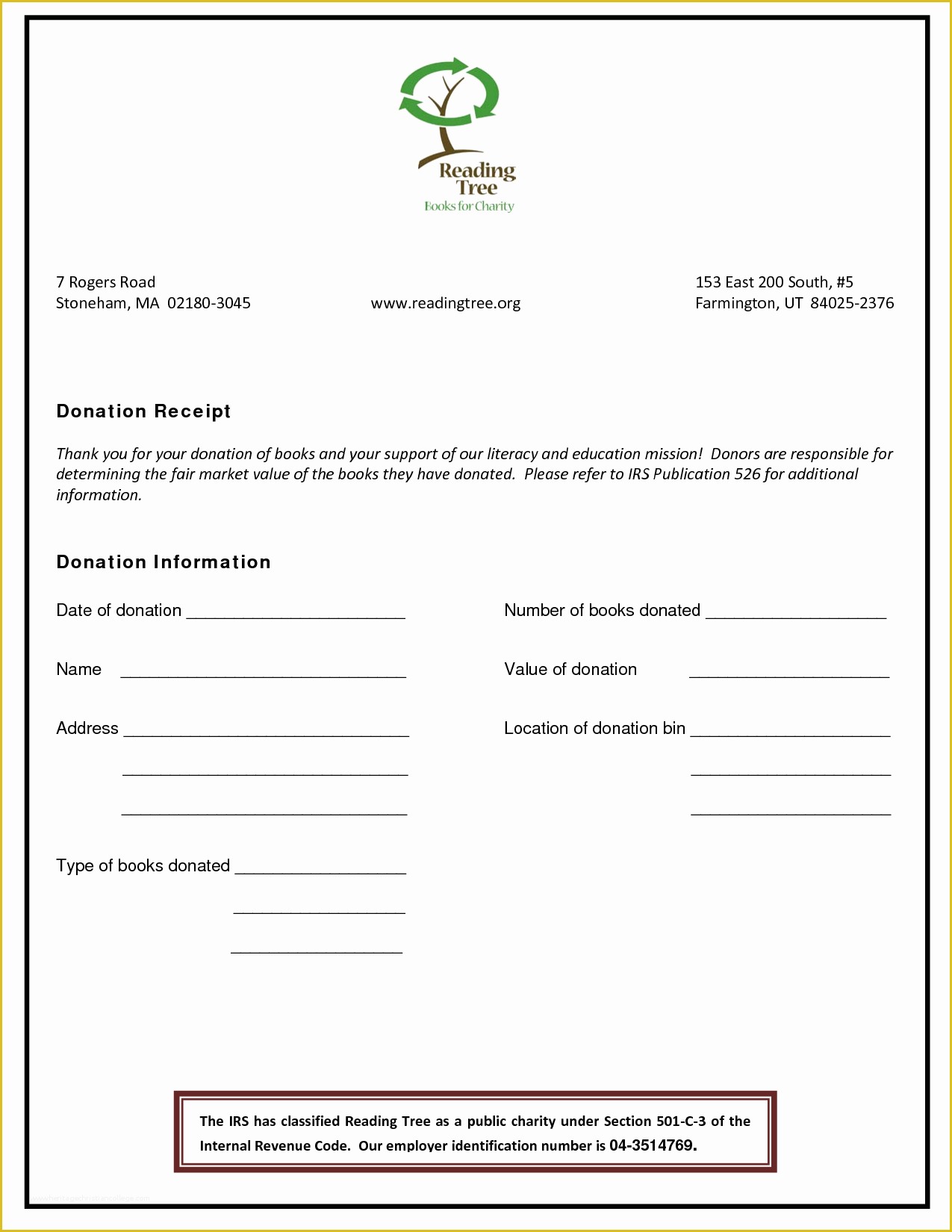 Free Non Profit Donation Receipt Template Of 10 Best Of Non Profit Donation Receipt form Non