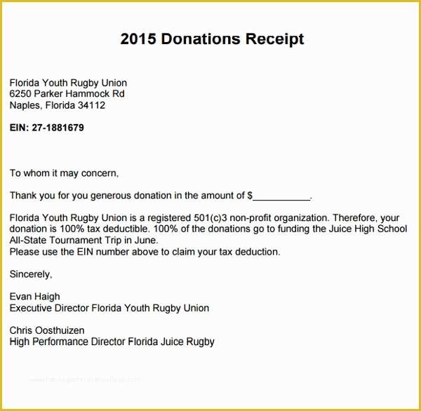 Free Non Profit Donation Receipt Template Of 10 Fundraiser Receipt Templates