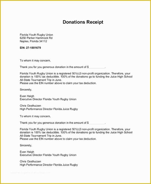 Free Non Profit Donation Receipt Template Of Charitable Donation Receipt Letter Template Templates