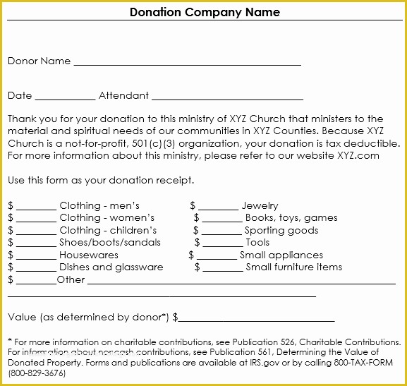 Free Non Profit Donation Receipt Template Of Donation Receipt Template 12 Free Samples In Word and Excel