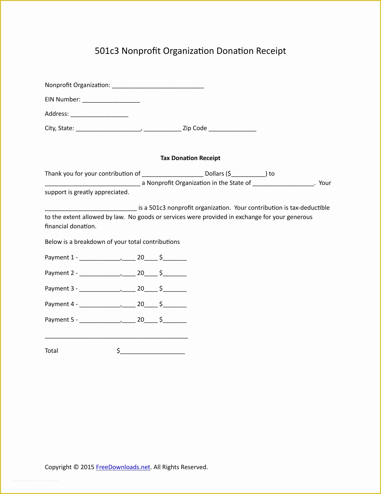 Free Non Profit Donation Receipt Template Of Download 501c3 Donation Receipt Letter for Tax Purposes