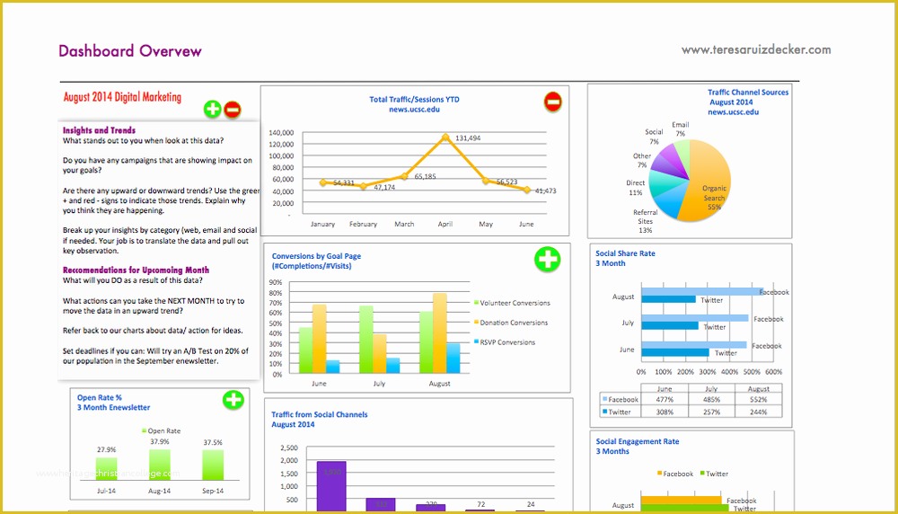 Free Nonprofit Dashboard Template Of Analytics & Data — Teresa Ruiz Decker