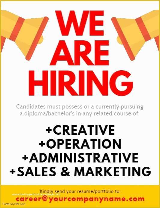 Free now Hiring Flyer Template Of We are Hiring Flyer Template