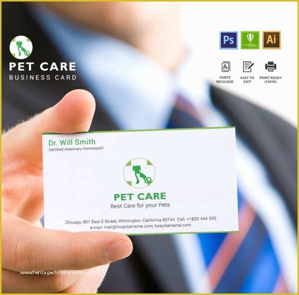 Free Nursing Business Card Templates Of 15 Pet Care Templates Psd Ai Eps Vector format