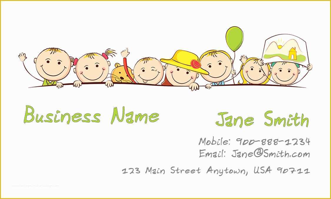Free Nursing Business Card Templates Of Babysitting and Day Care Business Cards