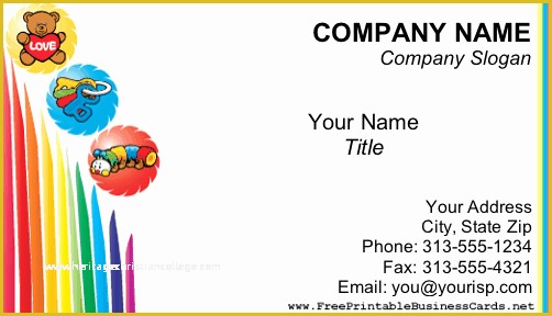 Free Nursing Business Card Templates Of Child Care Business Card