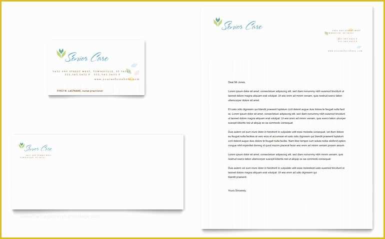 Free Nursing Business Card Templates Of Elder Care & Nursing Home Business Card & Letterhead