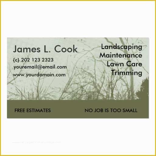Free Nursing Business Card Templates Of Green Landscaping Lawn Care Mowing Business Card Template