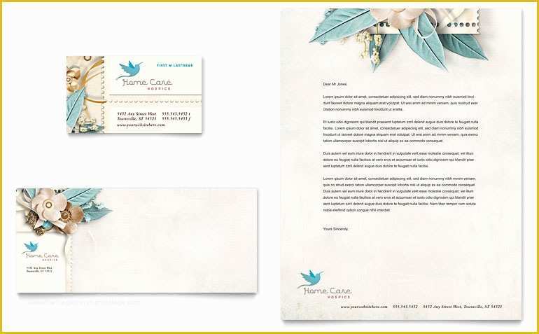 Free Nursing Business Card Templates Of Hospice & Home Care Business Card & Letterhead Template