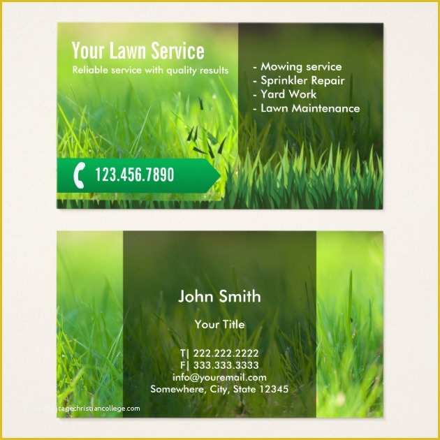 Free Nursing Business Card Templates Of Lawn Care Business Card Templates Awesome Tree Care Green