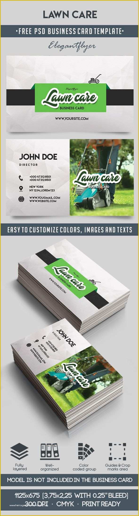 Free Nursing Business Card Templates Of Lawn Care – Free Business Card Templates Psd – by Elegantflyer