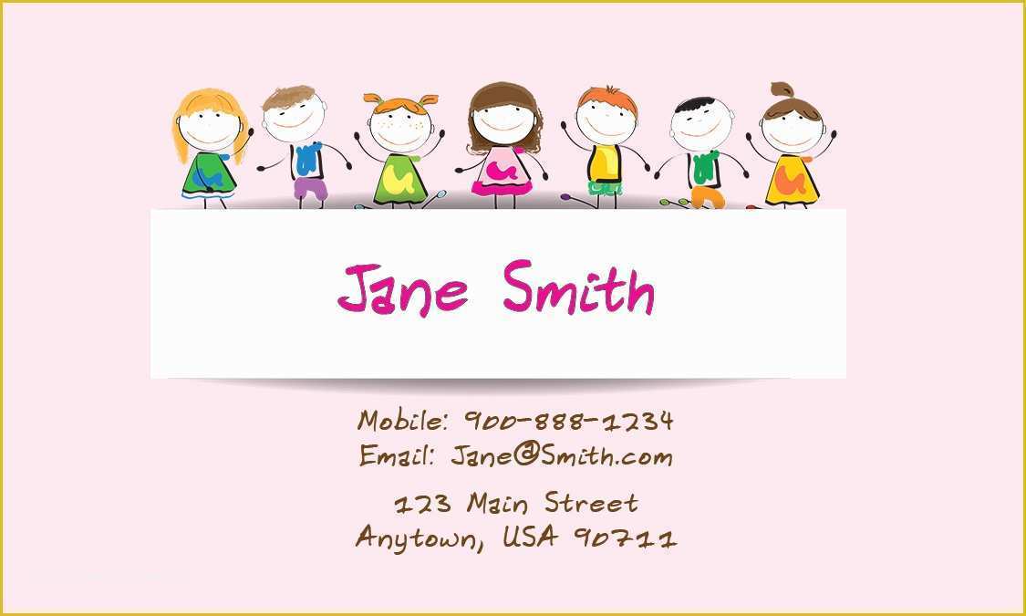 Free Nursing Business Card Templates Of Pink Child Care Business Card Design