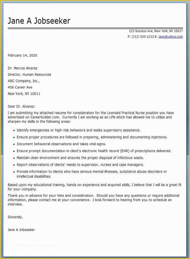 Free Nursing Cover Letter Templates Of Lpn Cover Letter for Resume