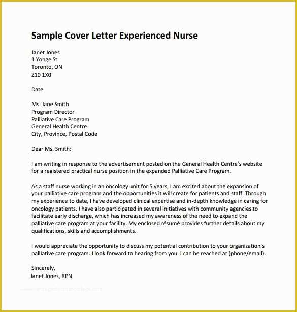 Free Nursing Cover Letter Templates Of Nursing Cover Letter Template 9 Free Samples Examples