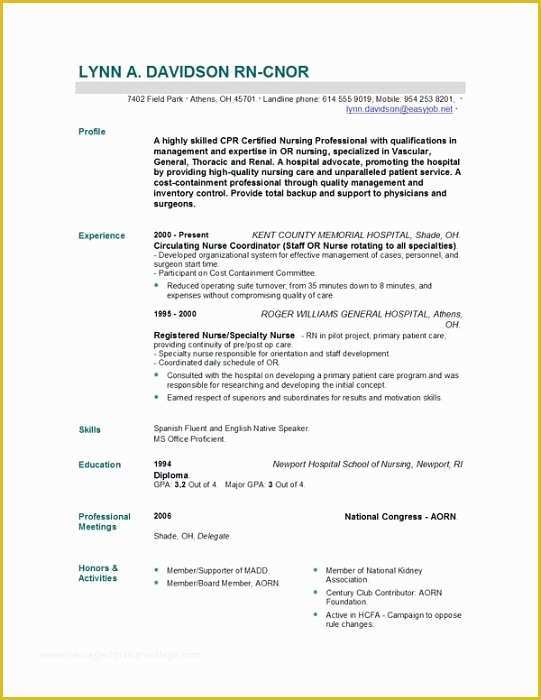 Free Nursing Cover Letter Templates Of Nursing Resume Templates Easyjob