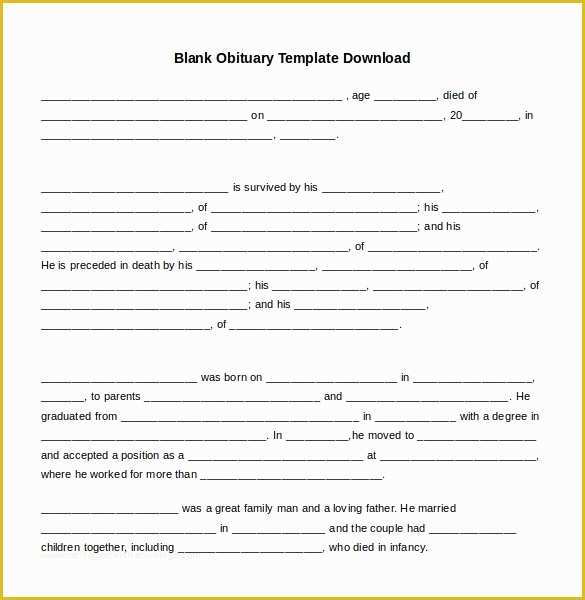 Free Obituary Template Of 10 Microsoft Word Obituary Templates Free Download